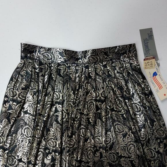 VINTAGE FUNDAMENTAL THINGS SKIRT Womens A-Line Skirt Black Gold Size 8 New - Picture 2 of 9